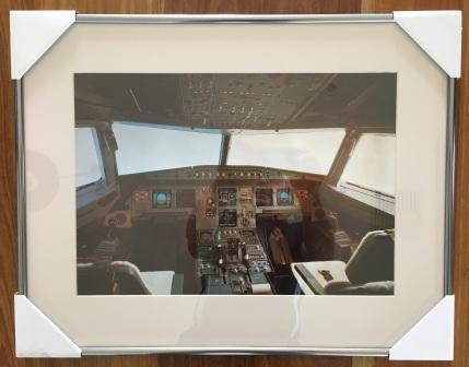 (image for) FRAMED AIRCRAFT POSTER: "A320 Cockpit" - Click Image to Close